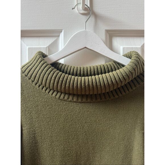 Talbots Olive Green Wide Mock Neck 3/4 Sleeve Sweater sz S - Picture 3 of 7